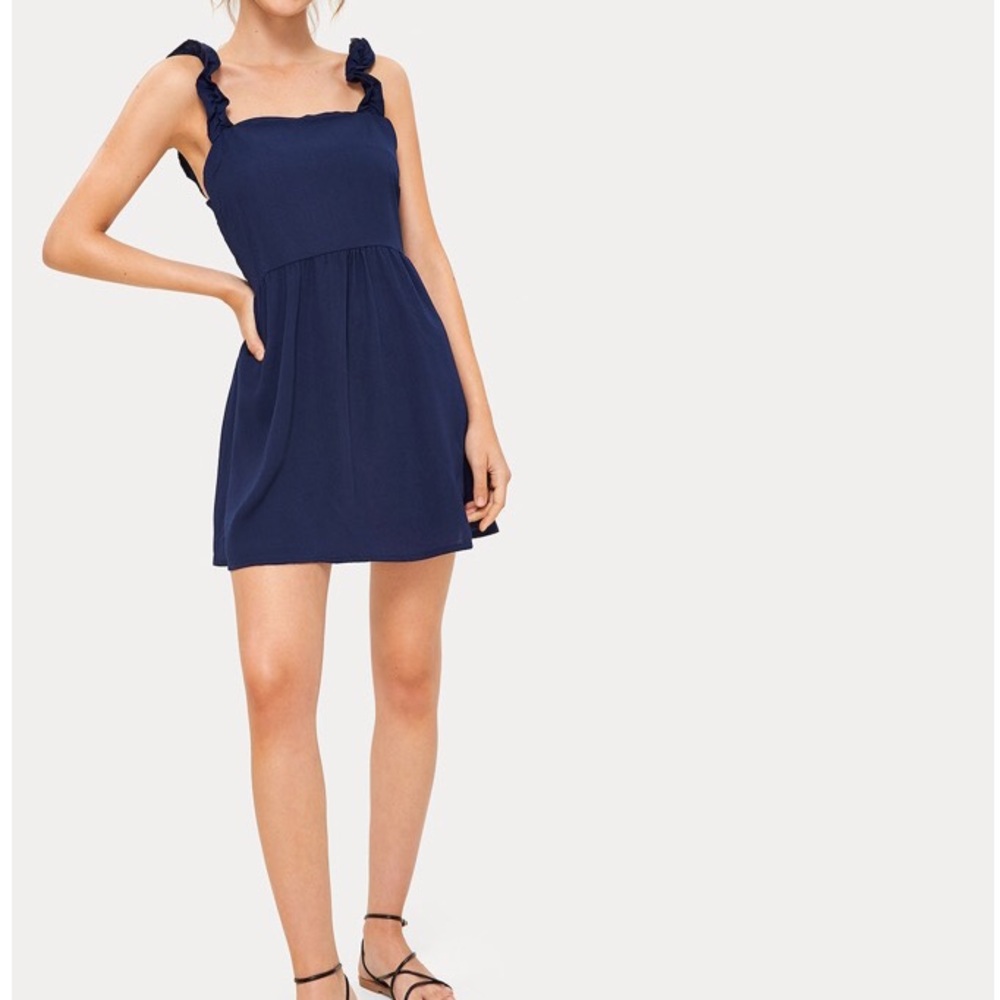 Ruffle Trim Solid Cami Dress - NEVER WORN